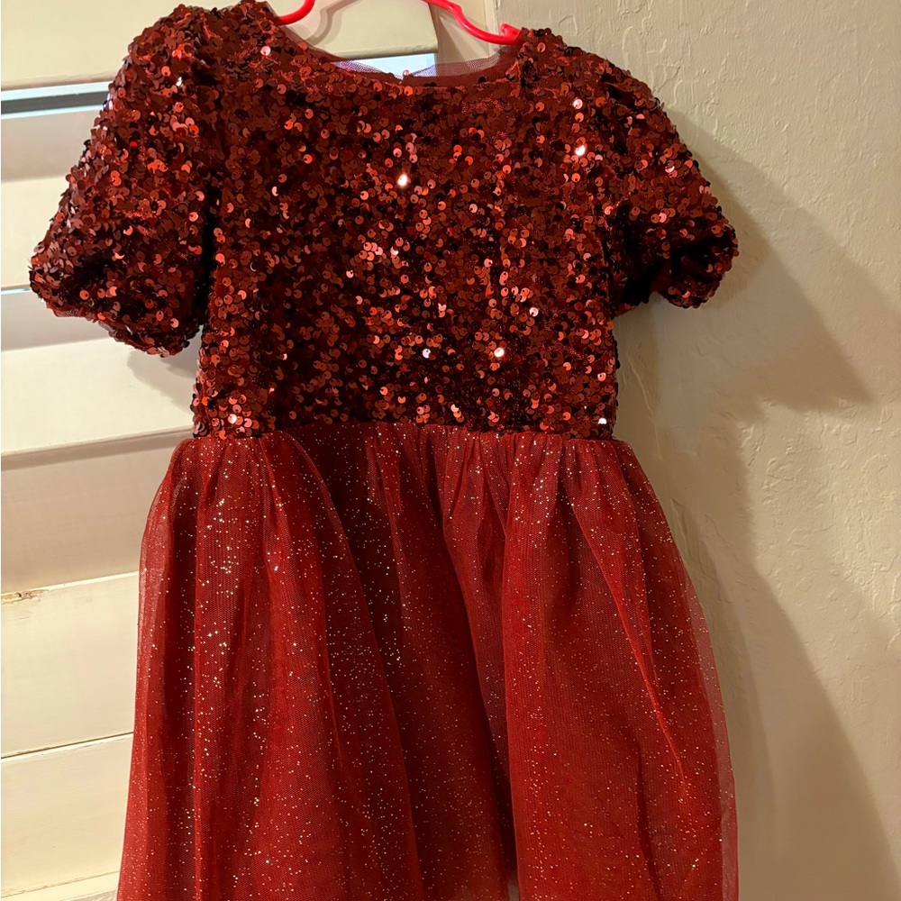 Cat and jack girls dress XS 4/5 burgundy